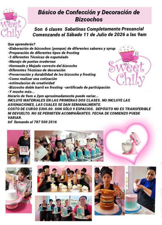 Curso Básico en Sweet Chily Cayey (6 Clases) Presencial  11 de Julio de 2026