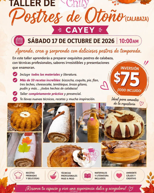 Taller Postres de Otoño.             Sabado 17 de Octubre de 2026