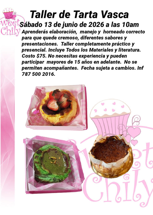 Taller de Tarta Vasca Presencial 13 de junio de 2026