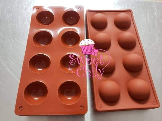 8 Cavity Mini Semi Sphere Silicone Mold (Molde)