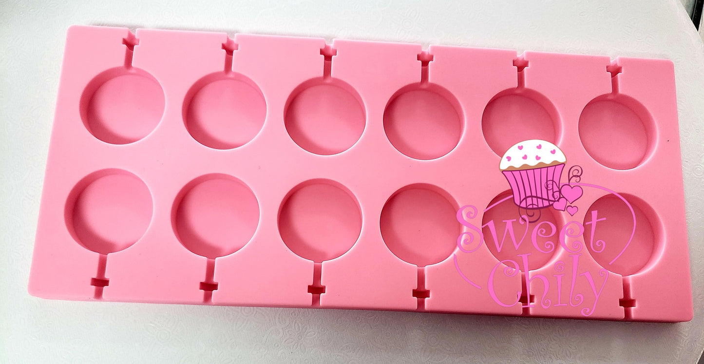 Circle Lollipop Silicone Mold  /  Hard Candy (Molde)