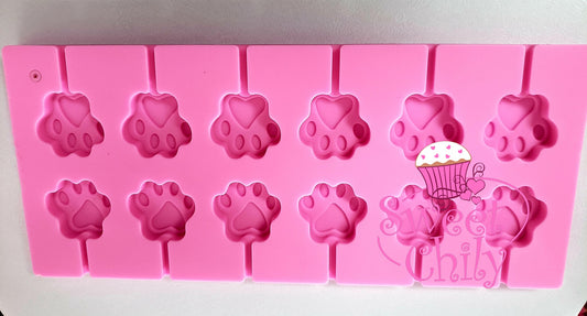 Paw Lollipop Silicone Mold /  Hard Candy (Molde)